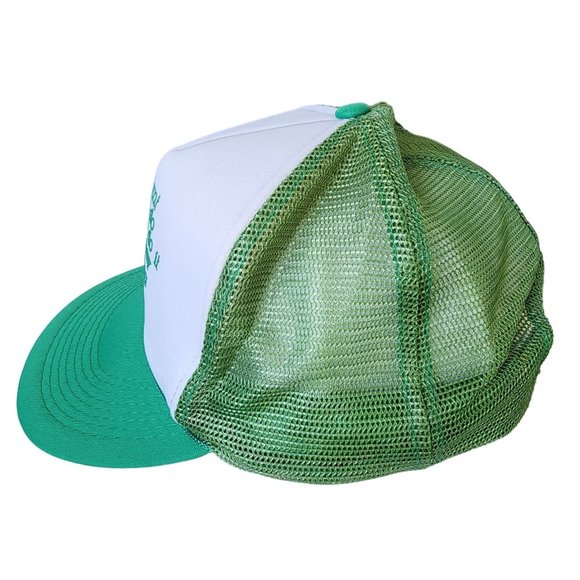 Vintage Showboat Snapback Trucker Hat Cap Green White I Want Less to do More Tim - Picture 2 of 6